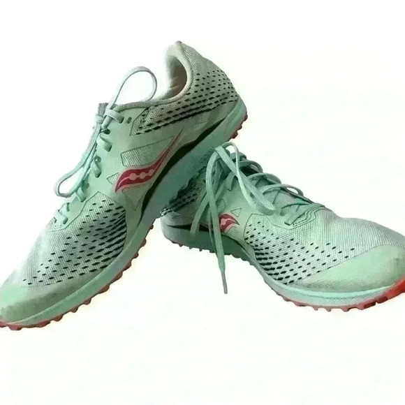 Saucony Women’s Kilkenny XC 8 Spike-Mint/Vizi Coral Size 10.5 Athletic Running - Picture 3 of 12